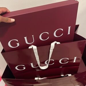 Gucci Maroon Gift Box and bag
